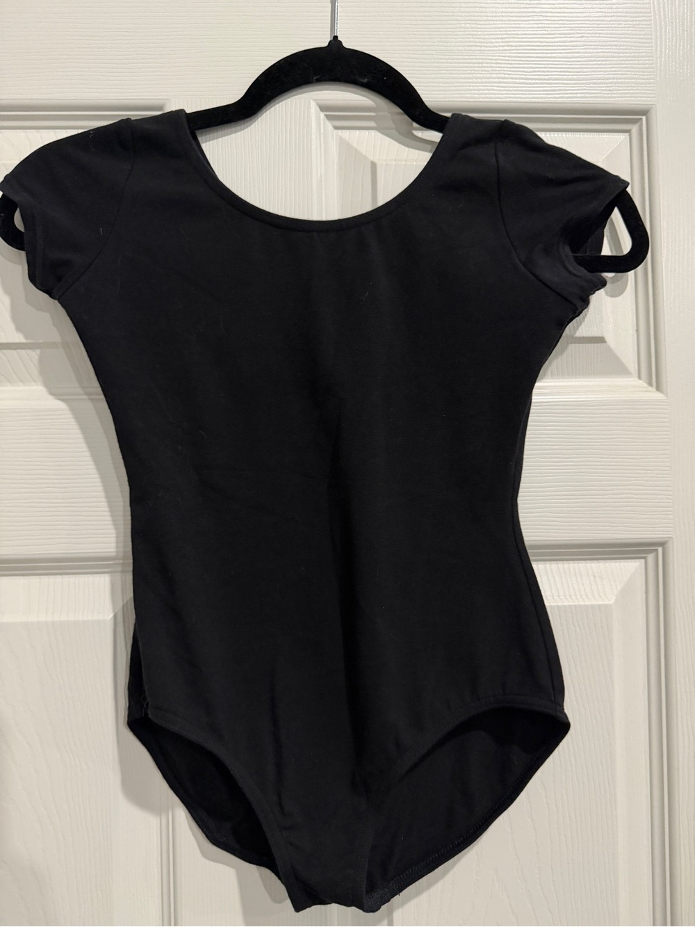 Capezio Black Short-Sleeve Kids Leotard